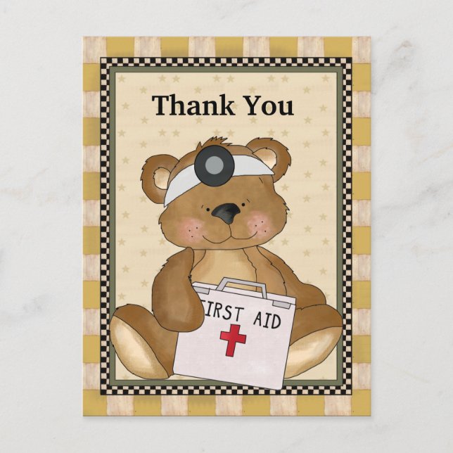 Thank You Doctor Bear postcard (Front)
