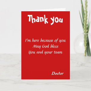 Thank you doctor card