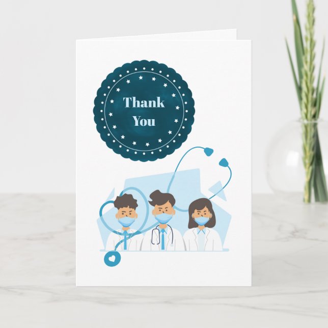 Thank you doctor medical team card (Front)
