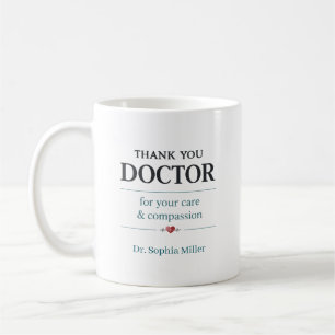 Thank You Doctor Personalised Care & Compassion Coffee Mug