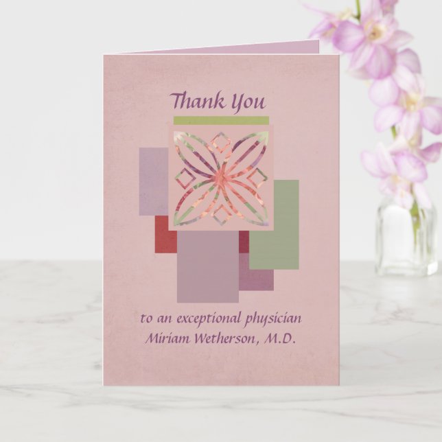 Thank You Doctor Physician Medical Professional Card (Orchid)