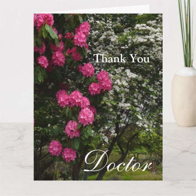 Thank You Doctor-Pink and White Floral/Garden (Front)