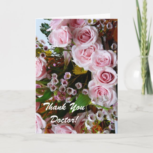 Thank You Doctor-Pretty Pink Rose Floral (Front)