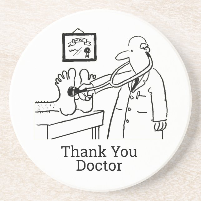 Thank you Doctor. Stethoscope and Feet. Coaster (Front)