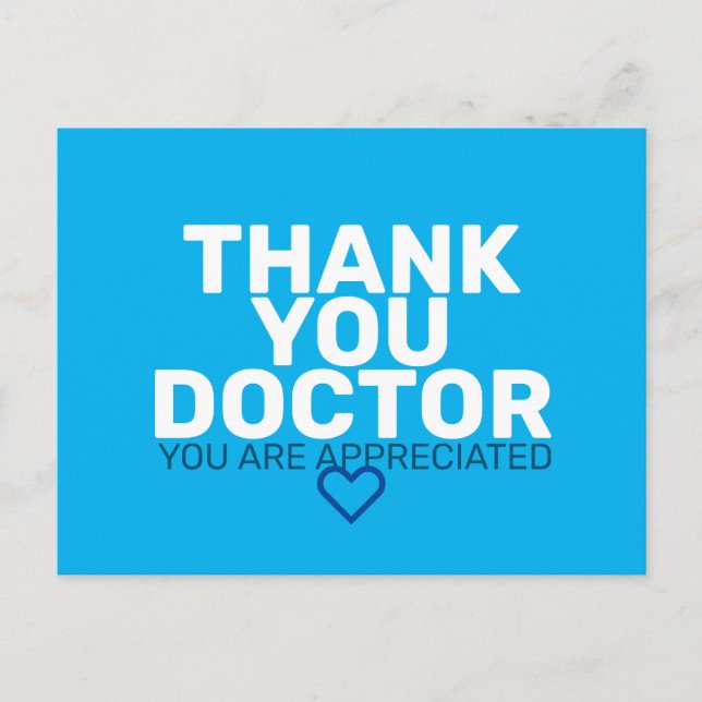 Thank You Doctor: You are Appreciated Postcard (Front)