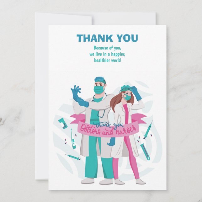 Thank You Doctors and Nurses Card (Front)