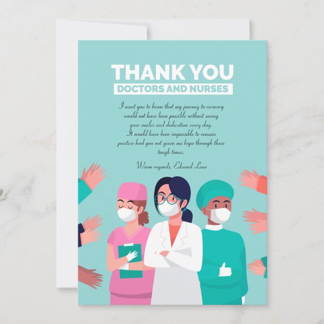 Thank You Doctors and Nurses Card (Front)