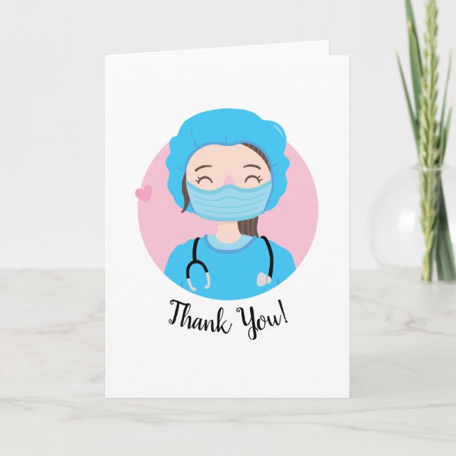 Thank You Doctors and Nurses Greeting Gard Card (Front)