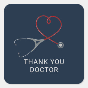 Thank You Doctors Frontline Workers Custom Square Sticker
