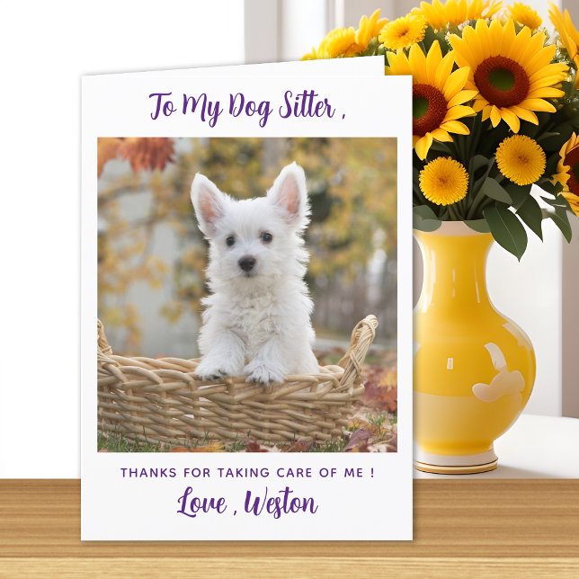 Thank You Dog Sitter - Purple - Pet Photo Cute Dog (Creator Uploaded)