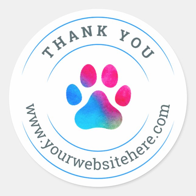 Thank You Dog Small Business Sticker (Front)