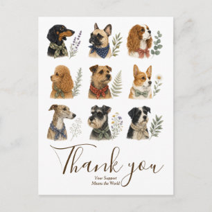 Thank You Dog Veterinary Pet Groomer Puppy Postcard