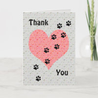 Thank You Dog Walker Heart Paw Print Appreciation