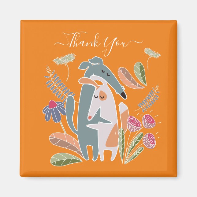 Thank You Dogs Fridge Magnet (Front)