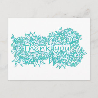 Thank you doodle postcard