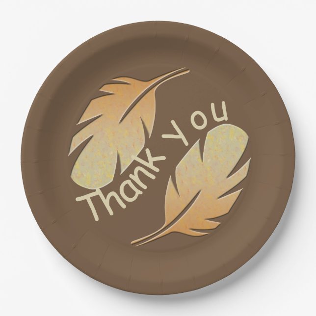 Thank You Double Feather Circular Appreciation Paper Plate (Front)