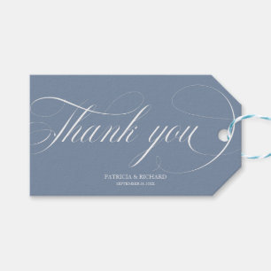 Thank You - Dusty Blue Wedding Favour Tags