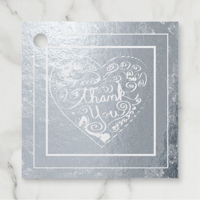 Thank you Dusty Rose Foil Favor Tag (Front)