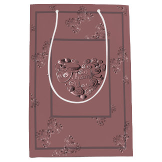 "Thank you" Dusty Rose Medium Gift Bag
