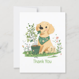 Thank You Earth Day Golden Retriever Dog Postcard