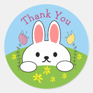 Thank You Easter Bunny Rabbit  Classic Round Sticker