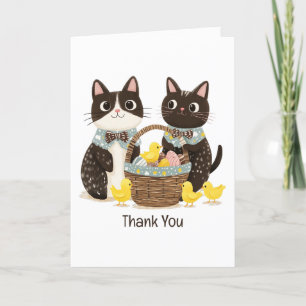 Thank You Easter Cats Easter Basket Baby Chicks Card