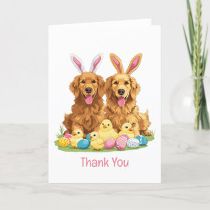 Thank You Easter Golden Retriever Dogs Bunny Ears