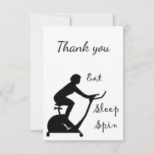 Thank You Eat Sleep Spin Class Biking Cycling Card