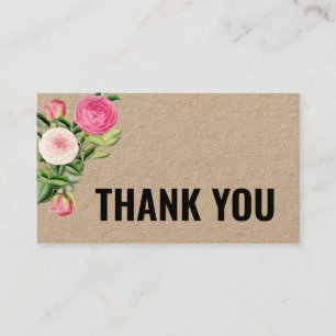 Thank you eco friendly handmade simple floral business card