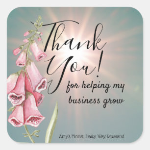 Thank You edit company details Small Business Square Sticker
