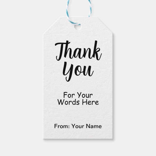 Thank You Editable Gift Tag Minimalist (Front)