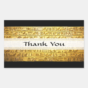 "Thank You" Egyptian Hieroglyphs Yellow Stickers