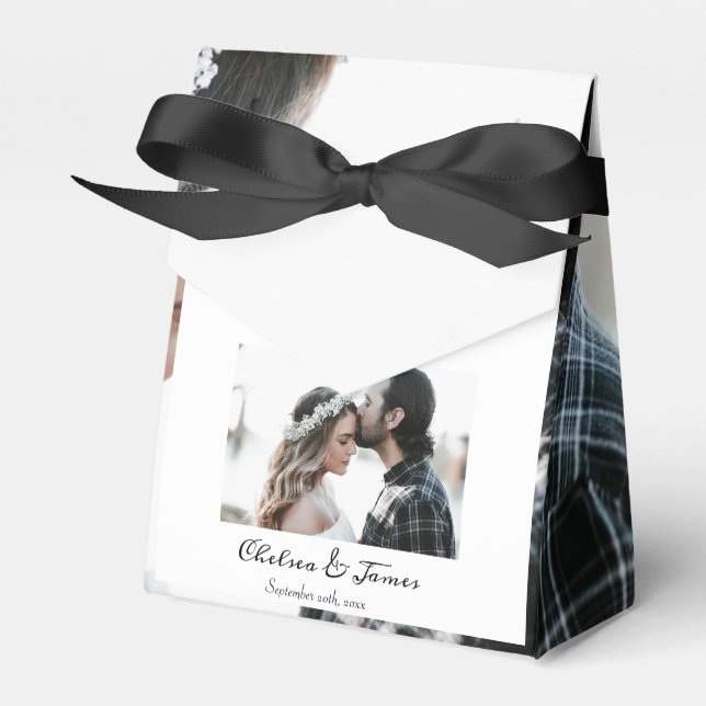 Thank You Elegant Calligraphy Photo  Favour Box (Front Side)