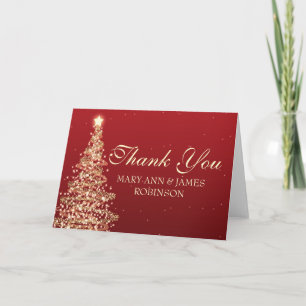 Thank You Elegant Christmas Party Red