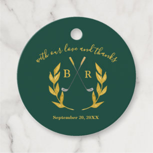 Thank You Elegant Custom Golf Theme Wedding Favour Tags