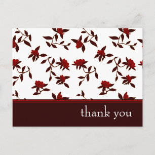 thank you : elegant floral : postcard