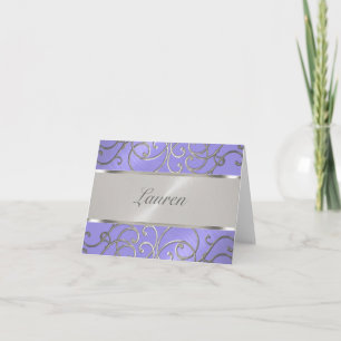 Thank You Elegant Lavender Purple Silver Filigre