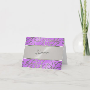 Thank You Elegant Orchid Purple Silver Filigree