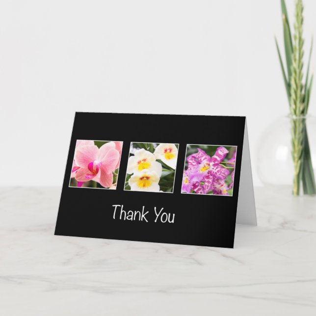 Thank You Elegant Orchids And Pansy (Front)