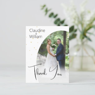 Thank You Elegant Photo Chic Modern Wedding  Postcard