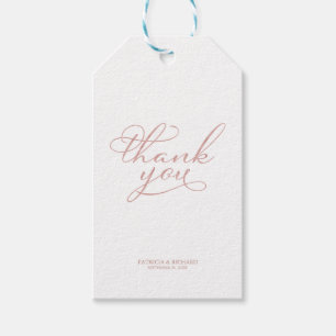 Thank You - Elegant Rose Gold Wedding Favour Tags