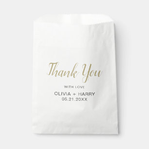 Thank You Elegant Script Modern White Wedding Favour Bags
