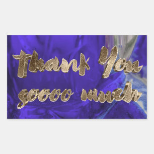 Thank You Elegant Thanks Purple Gold Typography Rectangular Sticker