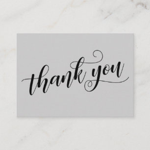 Thank You Elegant Typography Grey Wedding Favour Enclosure Card