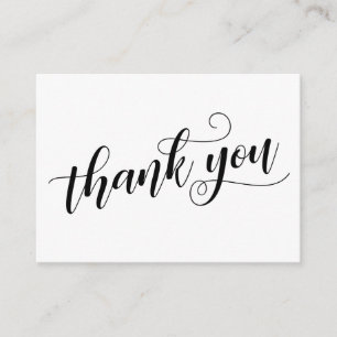 Thank You Elegant Typography Wedding Favour Enclosure Card