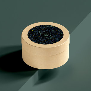 Thank you elegant watercolor branches classic round sticker