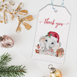 Thank you Elephant Santa Christmas Baby Shower Gift Tags<br><div class="desc">This design may be personalised in the area provided by changing the photo and/or text. Or it can be customised by clicking Personalise this Template and then choosing the click to customise further option and delete or change the colour of the background, add text, change the text colour or style,...</div>