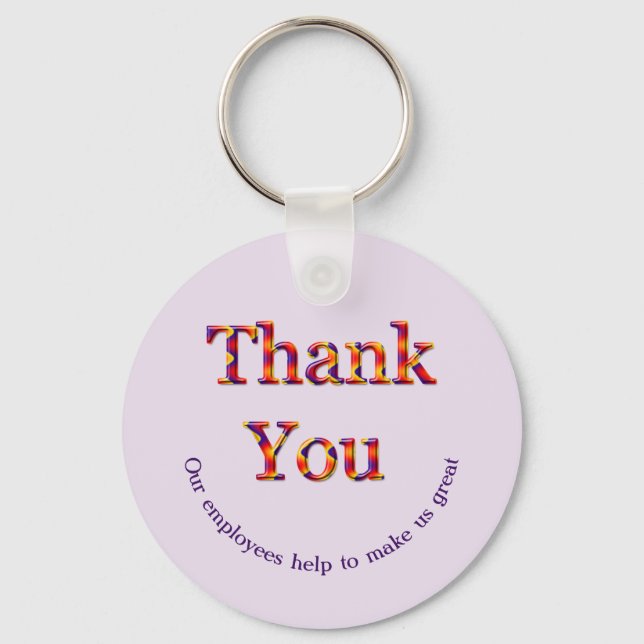 Thank You Employee Appreciation Colourful Smile Key Ring (Front)