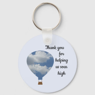 Thank You Employee Business Hot Air Balloon Key Ring