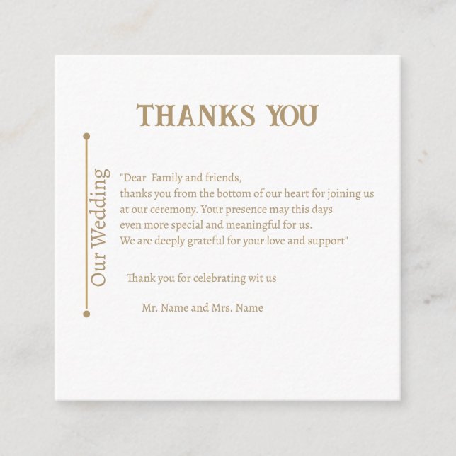 Thank you enclosure card (Front)